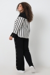 Striped knit tshirt with lurex and crepe