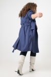 Plain cupro trench coat