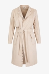 Suede effect peach skin trench coat