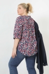 V-neck printed blouse in eco-responsible material