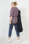 V-neck printed blouse in eco-responsible material