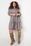 Paisley print mid-length dress (shipping February 15/20)