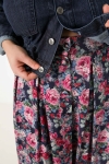 Printed skirt buttoned in front
