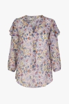 Printed voile blouse with voile top in eco-responsible fabric