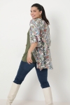 Printed shirt with ruffled sleeves eco-responsible material