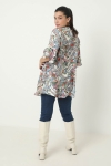 Printed shirt with ruffled sleeves eco-responsible material