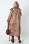 Vegan shearling hooded coat