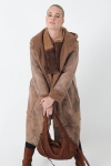 Vegan shearling hooded coat