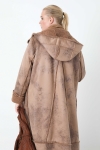 Vegan shearling hooded coat