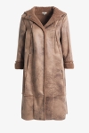 Vegan shearling hooded coat