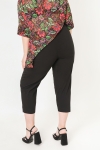 Plain stretch cropped trousers with cutout