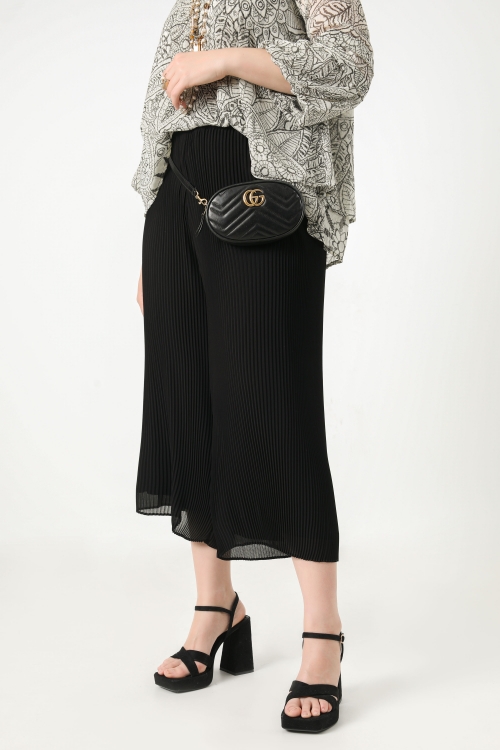 plain pleated culotte skirt