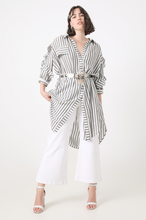 Long striped shirt dress (shipping February 25/28)