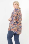 Printed shirt with ruffled sleeves eco-responsible material