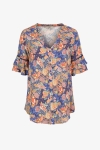 Printed shirt with ruffled sleeves eco-responsible material