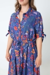 Robe chemise longue imprimée tissus éco-responsable