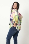 Eco-responsible printed overlay blouse