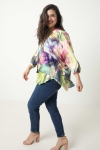 Eco-responsible printed overlay blouse