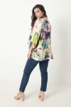 Eco-responsible printed overlay blouse