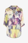 Eco-responsible printed overlay blouse