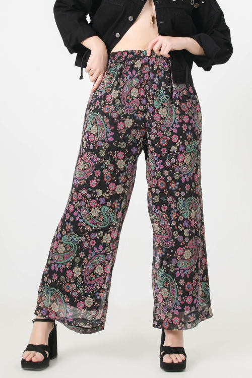 Pantalon en voile imprimé floral