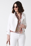 Biker style jacket in white jeans