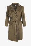 Suede effect peach skin trench coat