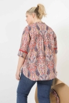 Eco-responsible fabric V-neck printed blouse