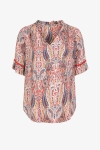 Eco-responsible fabric V-neck printed blouse