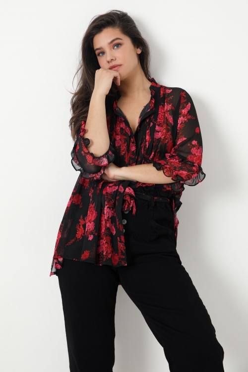 Printed voile shirt