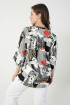 Pop art printed viscose blouse