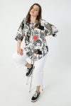 Pop art printed viscose blouse