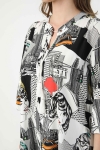 Pop art printed viscose blouse