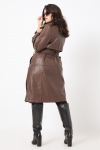 Manteau Trench long  en cuir végan