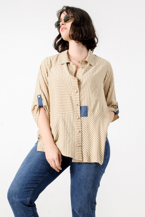 Shirt with striped pattern