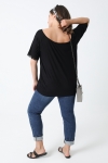 Wide neckline lace T-shirt