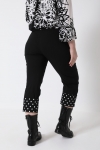 Pantalon 7/8 en bengaline avec revers a pois