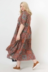 Bohemian long dress in print