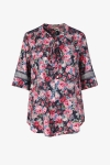 printed blouse with mandarin collar (shipping February 10/15)