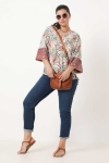Blouse en imprimé avec galon aux manches