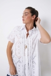 English embroidery shirt with braid