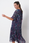 Mid-length dress in printed voile