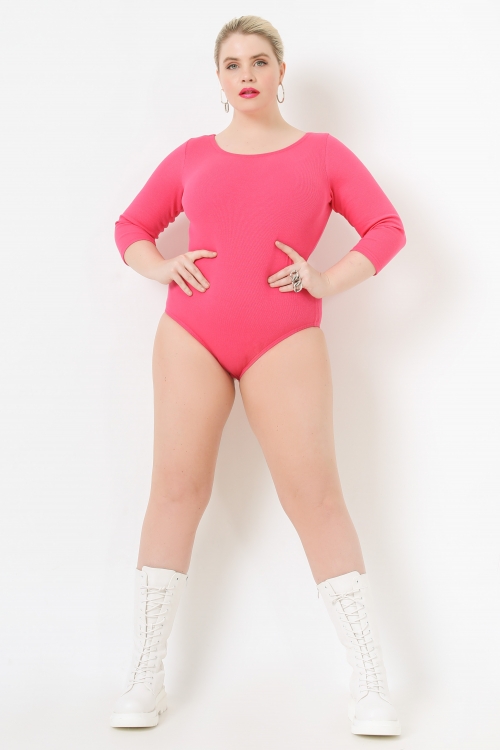 Plain ribbed knit bodysuit (shipping March 25/31)