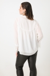 Plain voile shirt with lace bib