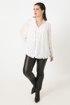 Plain voile shirt with lace bib