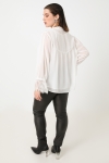 Plain voile shirt with lace bib