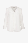 Plain voile shirt with lace bib