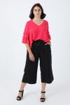 Layered trapeze blouse in plain voile