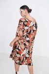 Mid-length printed satin dress