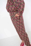 Satin-effect printed trousers